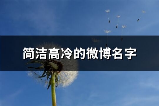 簡潔高冷的微博名字(共561個)