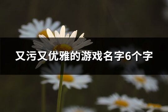 又污又優雅的游戲名字6個字(共493個)