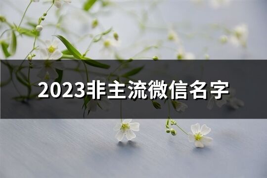 2023非主流微信名字(434個(gè))