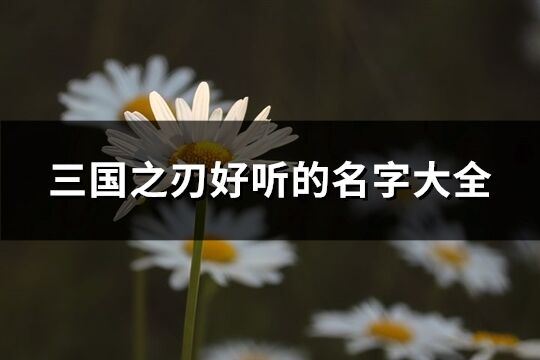 三國之刃好聽的名字大全(共77個)