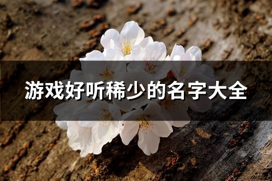 游戲好聽稀少的名字大全(185個)