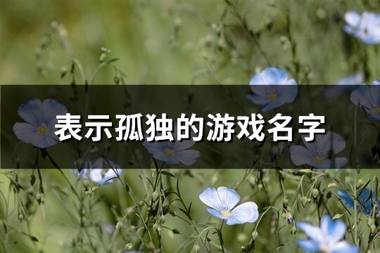 表示孤獨的游戲名字(精選225個)