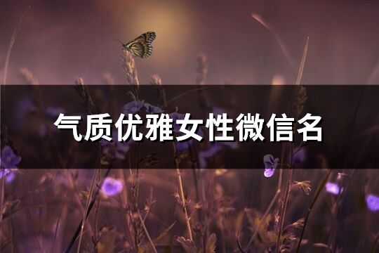 氣質優雅女性微信名(784個)