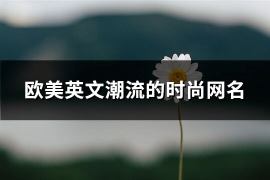 歐美英文潮流的時尚網名(優選144個)