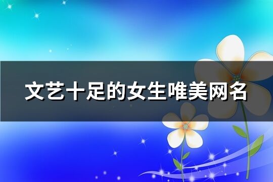 文藝十足的女生唯美網(wǎng)名(共315個(gè))