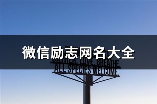 微信勵志網(wǎng)名大全(精選71個)