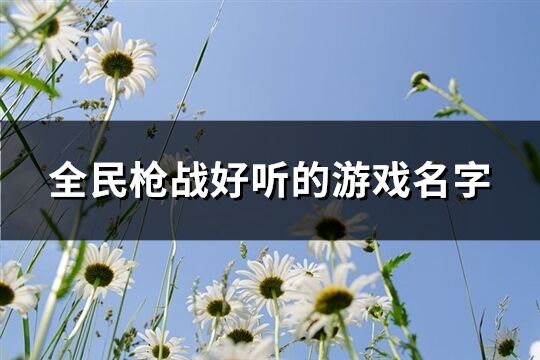 全民***戰(zhàn)好聽的游戲名字(共199個)