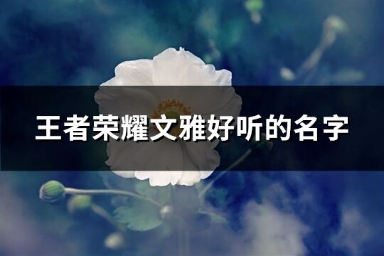 王者榮耀文雅好聽的名字(共489個)