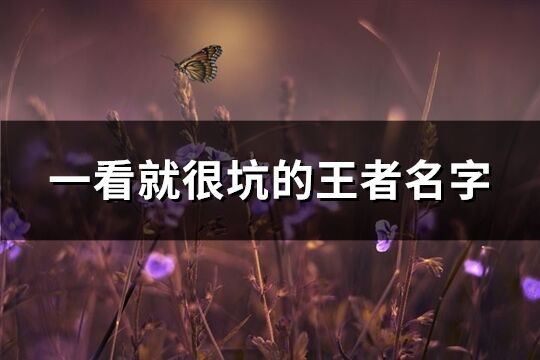 一看就很坑的王者名字(優選263個)