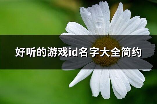 好聽的游戲id名字大全簡(jiǎn)約(優(yōu)選253個(gè))