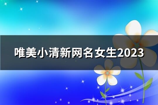 唯美小清新網名女生2023(64個)