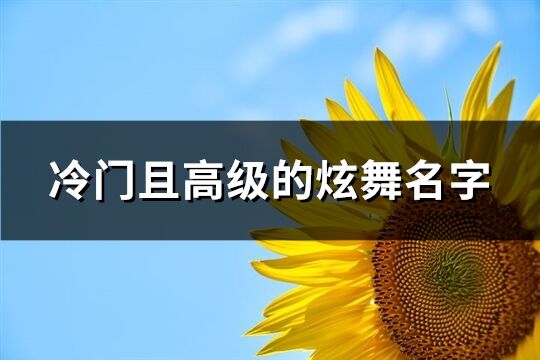 冷門且高級(jí)的炫舞名字(272個(gè))