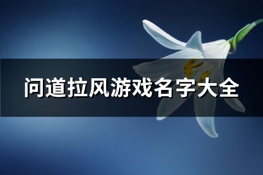 問道拉風(fēng)游戲名字大全(精選181個)