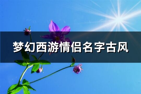 夢幻西游情侶名字古風(共284個)