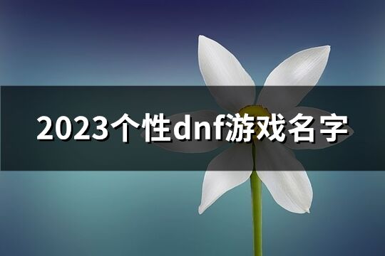 2023個性dnf游戲名字(精選140個)