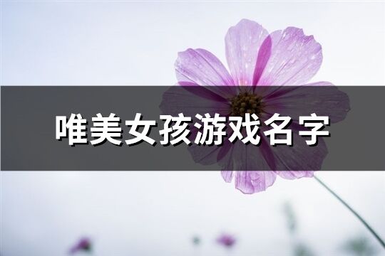 唯美女孩游戲名字(共616個)