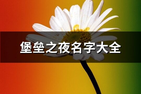 堡壘之夜名字大全(共265個)