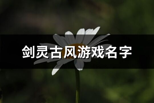 劍靈古風(fēng)游戲名字(精選118個(gè))