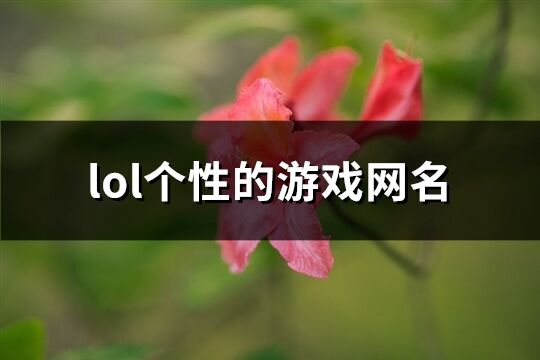 lol個性的游戲網名(536個)