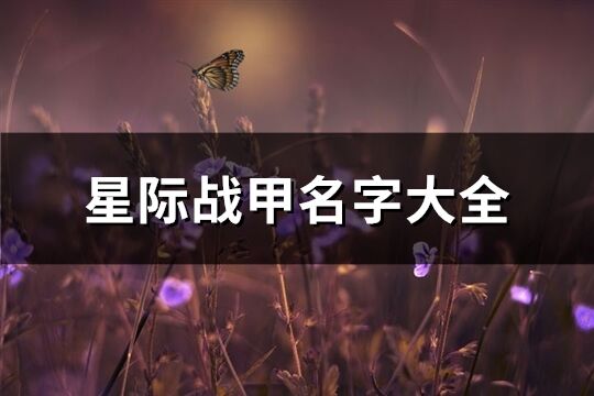 星際戰甲名字大全(248個)