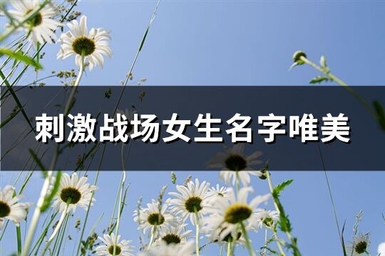 刺激戰(zhàn)場女生名字唯美(519個)