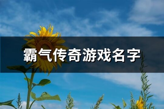 霸氣傳奇游戲名字(優選623個)