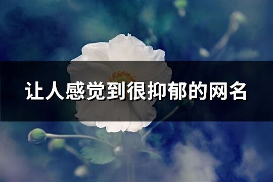 讓人感覺到很抑郁的網名(優選206個)