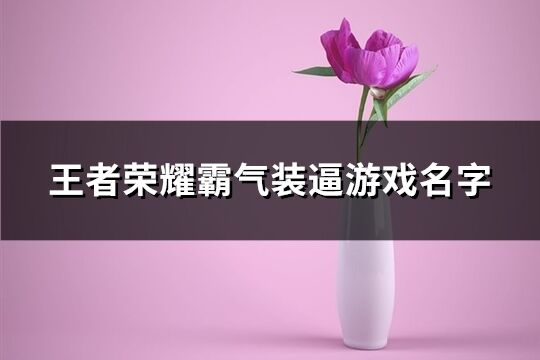 王者榮耀霸氣裝逼游戲名字(精選342個(gè))