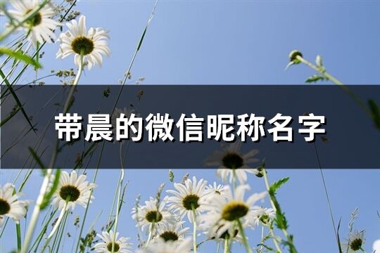 帶晨的微信昵稱名字(優(yōu)選77個)