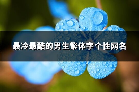 最冷最酷的男生繁體字個(gè)性網(wǎng)名(精選136個(gè))