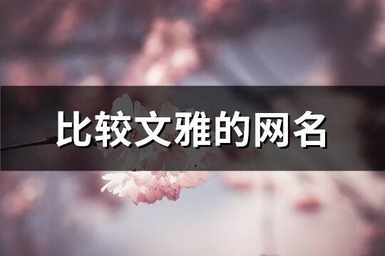 比較文雅的網名(優選508個)