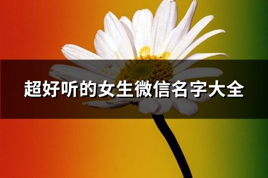 超好聽的女生微信名字大全(精選579個)