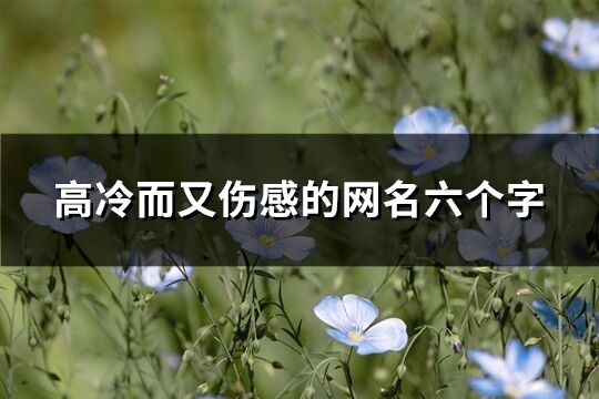 高冷而又傷感的網名六個字(精選311個)