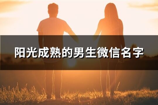 陽光成熟的男生微信名字(共2026個)