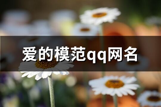 愛的模范qq網名(108個)