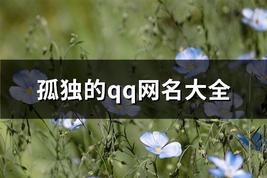 孤獨的qq網名大全(201個)