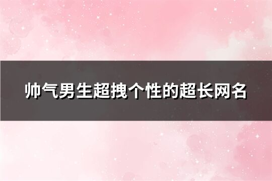 帥氣男生超拽個(gè)性的超長網(wǎng)名(精選459個(gè))