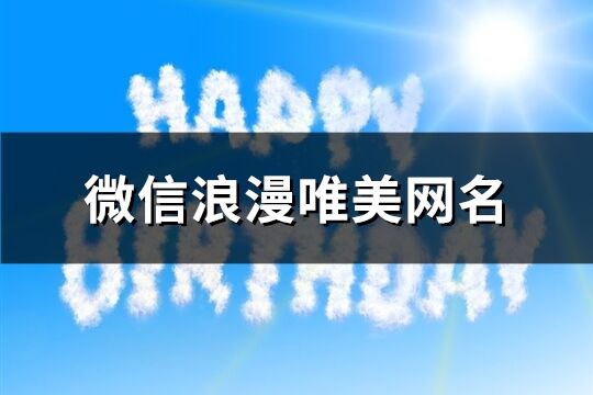 微信浪漫唯美網(wǎng)名(精選1040個(gè))