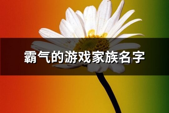 霸氣的游戲家族名字(共193個)