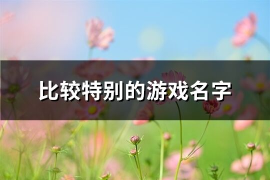 比較特別的游戲名字(優選600個)