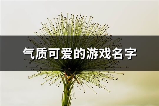 氣質可愛的游戲名字(精選321個)