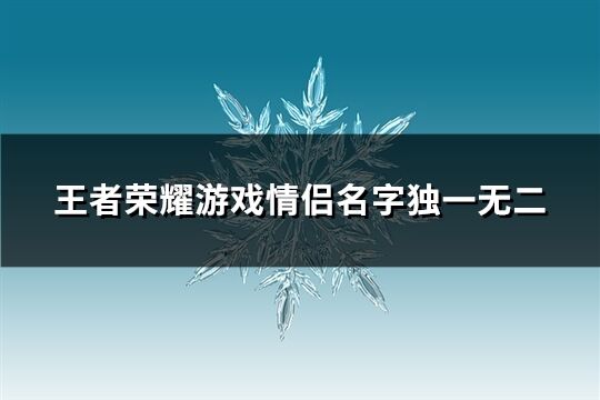 王者榮耀游戲情侶名字獨一無二(共140個)