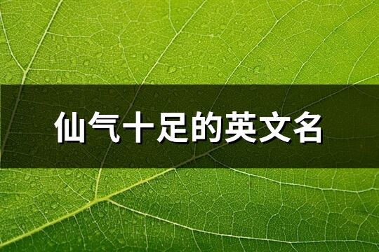 仙氣十足的英文名(88個)