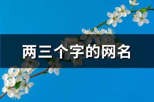 兩三個字的網名(精選536個)