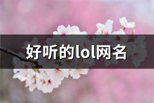 好聽的lol網名(精選970個)