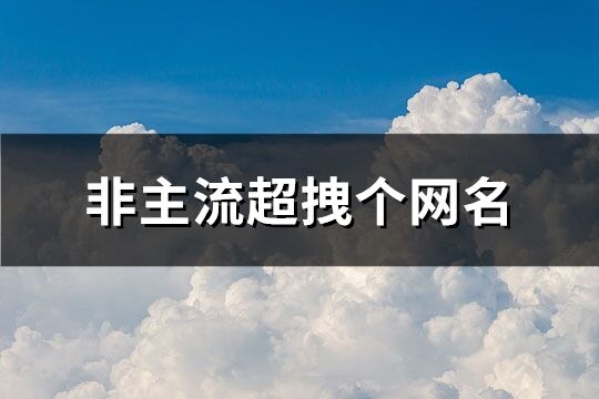 非主流超拽個網名(精選234個)