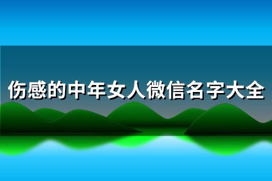 傷感的中年女人微信名字大全(共209個)