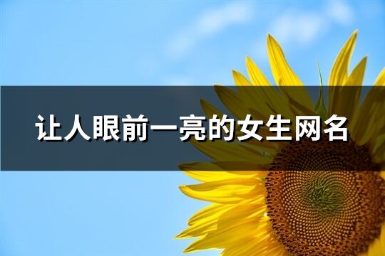 讓人眼前一亮的女生網(wǎng)名(優(yōu)選271個(gè))