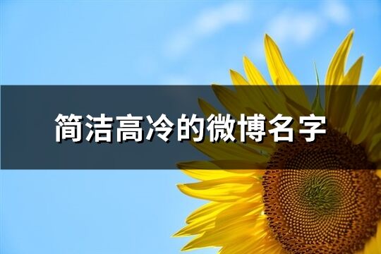 簡潔高冷的微博名字(共515個)