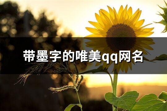 帶墨字的唯美qq網名(共67個)